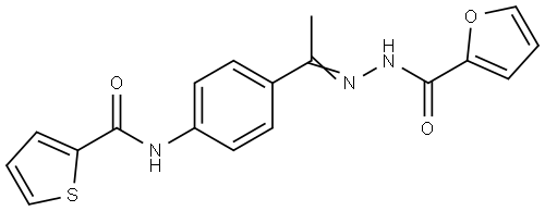 N-[(E)-1-[4-(thiophene-2-carbonylamino)phenyl]ethylideneamino]furan-2-carboxamide Structural
