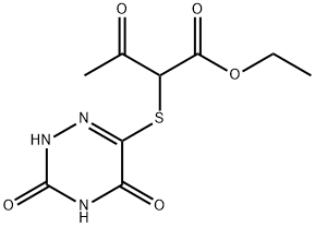 ethyl 2-[(3,5-dioxo-2,3,4,5-tetrahydro-1,2,4-triazin-6-yl)sulfanyl]-3-oxobutanoate Structural