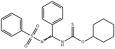 O-cyclohexyl (E)-(phenyl((phenylsulfonyl)imino)methyl)carbamothioate Structural