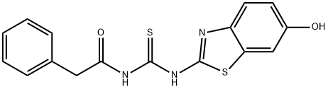 N-[(6-hydroxy-1,3-benzothiazol-2-yl)carbamothioyl]-2-phenylacetamide Structural