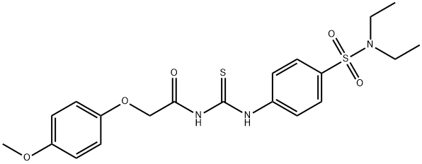 N-[({4-[(diethylamino)sulfonyl]phenyl}amino)carbonothioyl]-2-(4-methoxyphenoxy)acetamide Structural