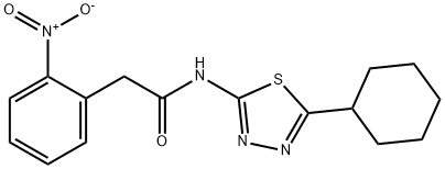 N-(5-cyclohexyl-1,3,4-thiadiazol-2-yl)-2-(2-nitrophenyl)acetamide Structural