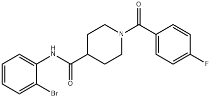 N-(2-bromophenyl)-1-[(4-fluorophenyl)carbonyl]piperidine-4-carboxamide Structural