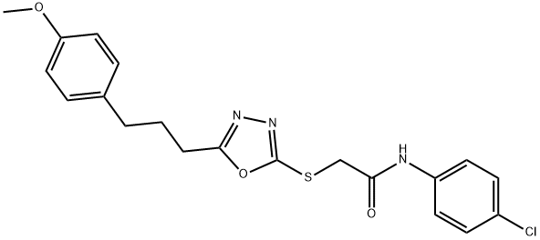N-(4-chlorophenyl)-2-({5-[3-(4-methoxyphenyl)propyl]-1,3,4-oxadiazol-2-yl}sulfanyl)acetamide Structural