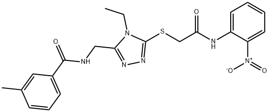 N-{[4-ethyl-5-({2-[(2-nitrophenyl)amino]-2-oxoethyl}sulfanyl)-4H-1,2,4-triazol-3-yl]methyl}-3-methylbenzamide Structural