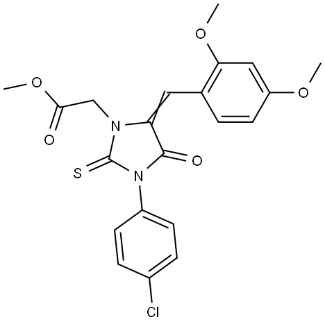 methyl [(5Z)-3-(4-chlorophenyl)-5-(2,4-dimethoxybenzylidene)-4-oxo-2-thioxoimidazolidin-1-yl]acetate Structural