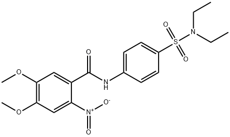 N-[4-(diethylsulfamoyl)phenyl]-4,5-dimethoxy-2-nitrobenzamide Structural