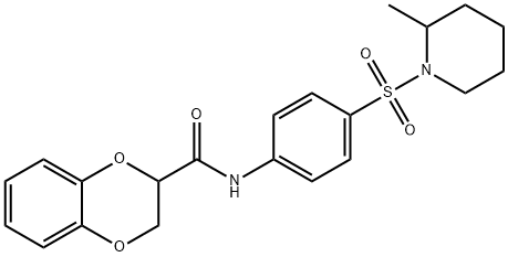 N-[4-(2-methylpiperidin-1-yl)sulfonylphenyl]-2,3-dihydro-1,4-benzodioxine-3-carboxamide Structural