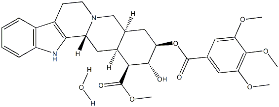 Yohimban-16-carboxylicacid, 17-hydroxy-18-[(3,4,5-trimethoxybenzoyl)oxy]-, methyl ester, monohydrate,(3b,16b,17a,18b,20a)- (9CI) Structural