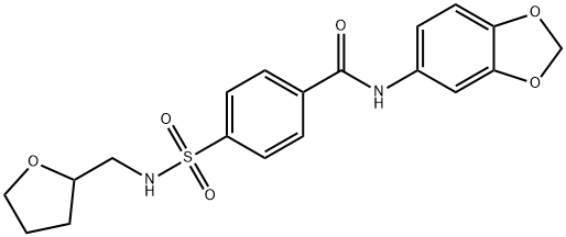 N-(benzo[d][1,3]dioxol-5-yl)-4-(N-((tetrahydrofuran-2-yl)methyl)sulfamoyl)benzamide Structural