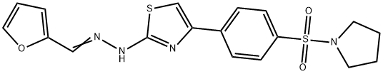 N-[(E)-furan-2-ylmethylideneamino]-4-(4-pyrrolidin-1-ylsulfonylphenyl)-1,3-thiazol-2-amine Structural
