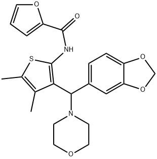 N-(3-(benzo[d][1,3]dioxol-5-yl(morpholino)methyl)-4,5-dimethylthiophen-2-yl)furan-2-carboxamide Structural