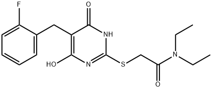 N,N-diethyl-2-{[5-(2-fluorobenzyl)-4-hydroxy-6-oxo-1,6-dihydropyrimidin-2-yl]sulfanyl}acetamide Structural