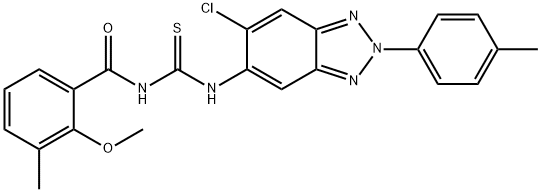 N-{[6-chloro-2-(4-methylphenyl)-2H-benzotriazol-5-yl]carbamothioyl}-2-methoxy-3-methylbenzamide Structural