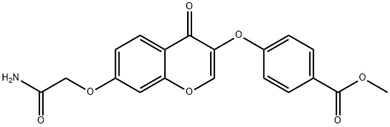 methyl 4-{[7-(2-amino-2-oxoethoxy)-4-oxo-4H-chromen-3-yl]oxy}benzoate Structural