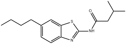 N-(6-butyl-1,3-benzothiazol-2-yl)-3-methylbutanamide Structural