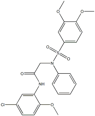 N-(5-chloro-2-methoxyphenyl)-2-{[(3,4-dimethoxyphenyl)sulfonyl]anilino}acetamide Structural