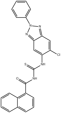 N-[(6-chloro-2-phenyl-2H-benzotriazol-5-yl)carbamothioyl]naphthalene-1-carboxamide Structural