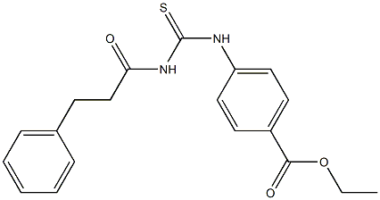 ethyl 4-({[(3-phenylpropanoyl)amino]carbonothioyl}amino)benzoate Structural