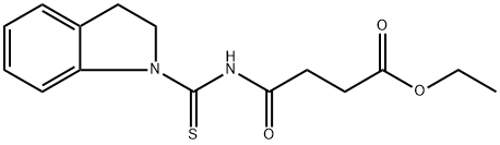 ethyl 4-[(2,3-dihydro-1H-indol-1-ylcarbonothioyl)amino]-4-oxobutanoate Structural