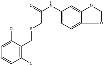 N-(1,3-benzodioxol-5-yl)-2-[(2,6-dichlorobenzyl)sulfanyl]acetamide Structural