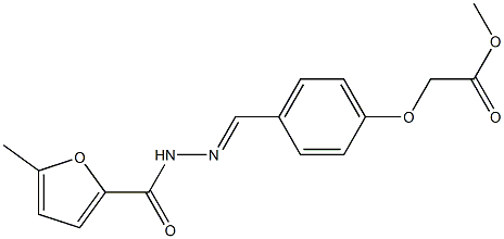 methyl {4-[(E)-{2-[(5-methylfuran-2-yl)carbonyl]hydrazinylidene}methyl]phenoxy}acetate Structural