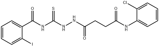 N-[(2-{4-[(2-chlorophenyl)amino]-4-oxobutanoyl}hydrazino)carbonothioyl]-2-iodobenzamide Structural