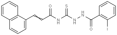 N-{[2-(2-iodobenzoyl)hydrazino]carbonothioyl}-3-(1-naphthyl)acrylamide Structural