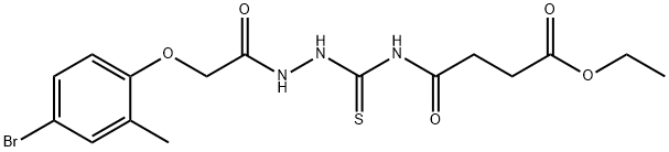 ethyl 4-[({2-[(4-bromo-2-methylphenoxy)acetyl]hydrazino}carbonothioyl)amino]-4-oxobutanoate Structural