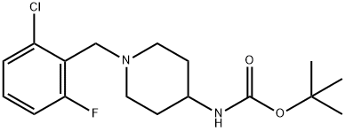 tert-Butyl 1-(2-chloro-6-fluorobenzyl)piperidin-4-ylcarbamate Structural