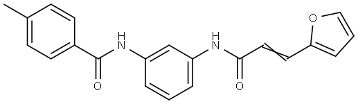 N-(3-{[(2E)-3-(furan-2-yl)prop-2-enoyl]amino}phenyl)-4-methylbenzamide Structural