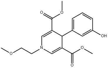 dimethyl 4-(3-hydroxyphenyl)-1-(2-methoxyethyl)-1,4-dihydropyridine-3,5-dicarboxylate Structural