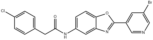 N-[2-(5-bromopyridin-3-yl)-1,3-benzoxazol-5-yl]-2-(4-chlorophenyl)acetamide Structural