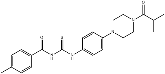 N-[4-(4-isobutyryl-1-piperazinyl)phenyl]-N'-(4-methylbenzoyl)thiourea Structural
