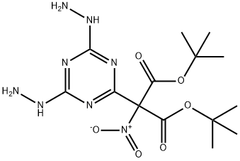 di-tert-butyl (4,6-dihydrazinyl-1,3,5-triazin-2-yl)(nitro)propanedioate Structural