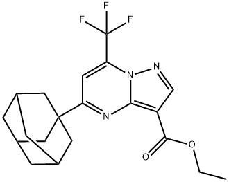 ethyl 5-(1-adamantyl)-7-(trifluoromethyl)pyrazolo[1,5-a]pyrimidine-3-carboxylate Structural