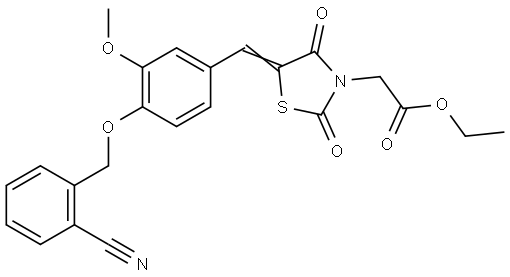 ethyl [(5E)-5-{4-[(2-cyanobenzyl)oxy]-3-methoxybenzylidene}-2,4-dioxo-1,3-thiazolidin-3-yl]acetate Structural