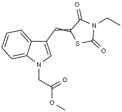 methyl {3-[(E)-(3-ethyl-2,4-dioxo-1,3-thiazolidin-5-ylidene)methyl]-1H-indol-1-yl}acetate Structural
