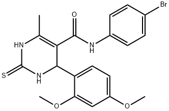N-(4-bromophenyl)-4-(2,4-dimethoxyphenyl)-6-methyl-2-thioxo-1,2,3,4-tetrahydropyrimidine-5-carboxamide Structural