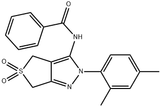 N-(2-(2,4-dimethylphenyl)-5,5-dioxido-2,6-dihydro-4H-thieno[3,4-c]pyrazol-3-yl)benzamide Structural
