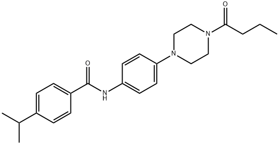 N-[4-(4-butanoylpiperazin-1-yl)phenyl]-4-(propan-2-yl)benzamide Structural