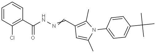 N'-{(E)-[1-(4-tert-butylphenyl)-2,5-dimethyl-1H-pyrrol-3-yl]methylidene}-2-chlorobenzohydrazide Structural