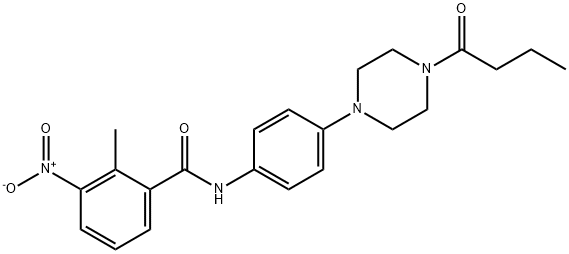 N-[4-(4-butanoylpiperazin-1-yl)phenyl]-2-methyl-3-nitrobenzamide Structural