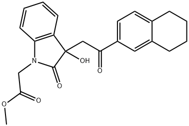 methyl {3-hydroxy-2-oxo-3-[2-oxo-2-(5,6,7,8-tetrahydronaphthalen-2-yl)ethyl]-2,3-dihydro-1H-indol-1-yl}acetate Structural