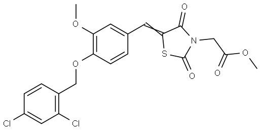 methyl [(5E)-5-{4-[(2,4-dichlorobenzyl)oxy]-3-methoxybenzylidene}-2,4-dioxo-1,3-thiazolidin-3-yl]acetate Structural