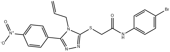 N-(4-bromophenyl)-2-{[5-(4-nitrophenyl)-4-(prop-2-en-1-yl)-4H-1,2,4-triazol-3-yl]sulfanyl}acetamide Structural