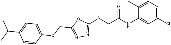 N-(5-chloro-2-methylphenyl)-2-[(5-{[4-(propan-2-yl)phenoxy]methyl}-1,3,4-oxadiazol-2-yl)sulfanyl]acetamide Structural
