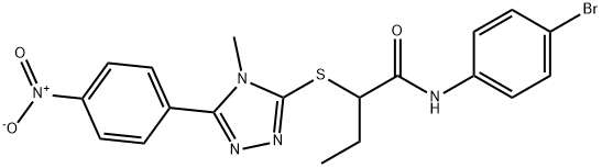 N-(4-bromophenyl)-2-{[4-methyl-5-(4-nitrophenyl)-4H-1,2,4-triazol-3-yl]sulfanyl}butanamide Structural