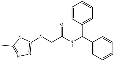 N-(diphenylmethyl)-2-[(5-methyl-1,3,4-thiadiazol-2-yl)sulfanyl]acetamide Structural