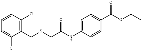 ethyl 4-({[(2,6-dichlorobenzyl)sulfanyl]acetyl}amino)benzoate Structural
